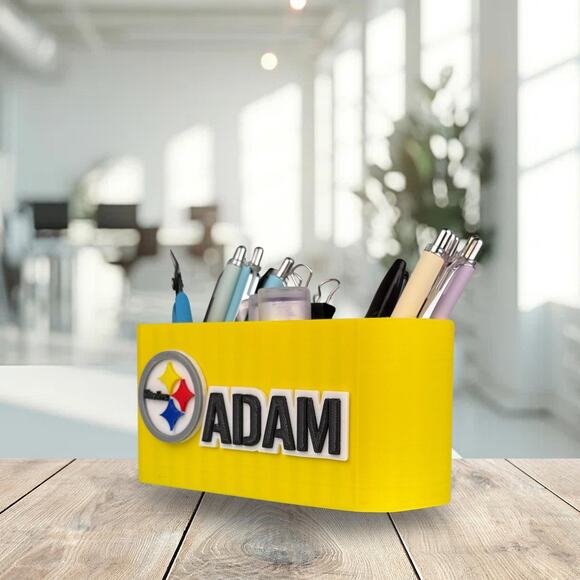 Personalized Pittsburgh Steelers Desk Organizer, Steelers Office Decor - Picture 7 of 10